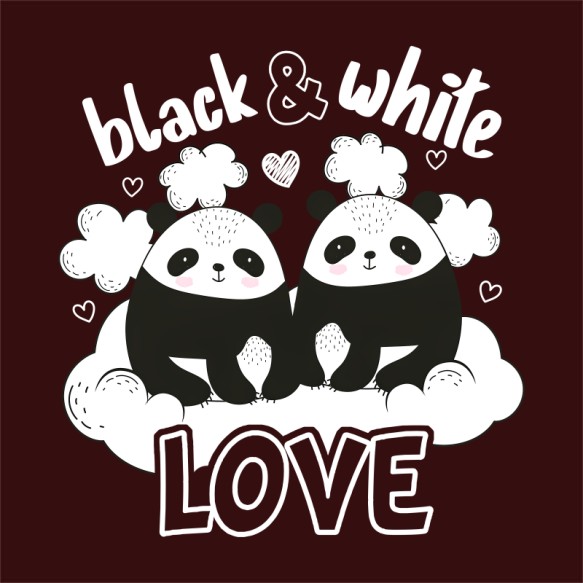 Black and White - Panda Pandás Pólók, Pulóverek, Bögrék - Pandás