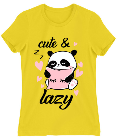 Cute and Lazy - Panda Pandás Női Póló - Pandás