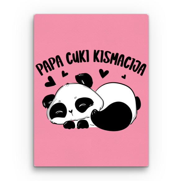 Papa Cuki Kismacija - Panda Pandás Vászonkép - Pandás