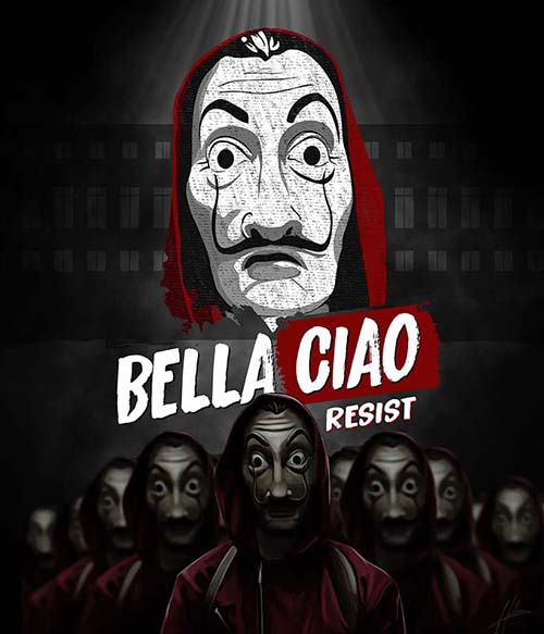Bella Ciao Resistance A nagy pénzrablás Pólók, Pulóverek, Bögrék - Sorozatos