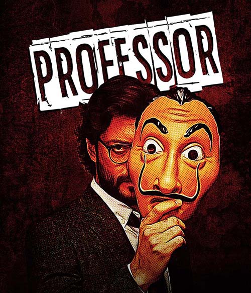 El Professor with mask A nagy pénzrablás Pólók, Pulóverek, Bögrék - Sorozatos