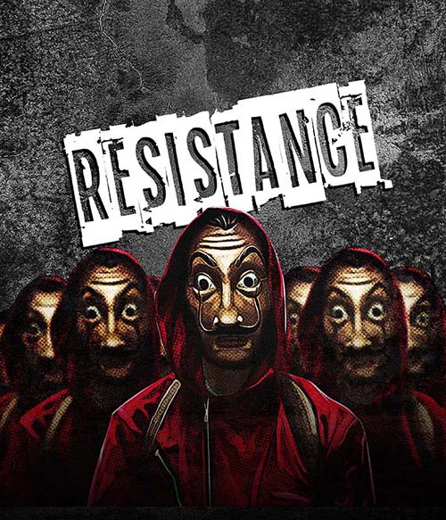 Resistance A nagy pénzrablás Pólók, Pulóverek, Bögrék - Sorozatos