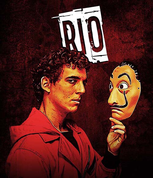 Rio with mask A nagy pénzrablás Pólók, Pulóverek, Bögrék - Sorozatos