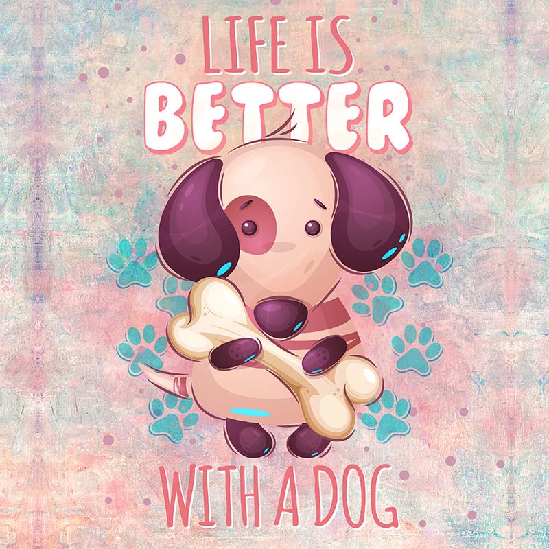 Little dog with a bone