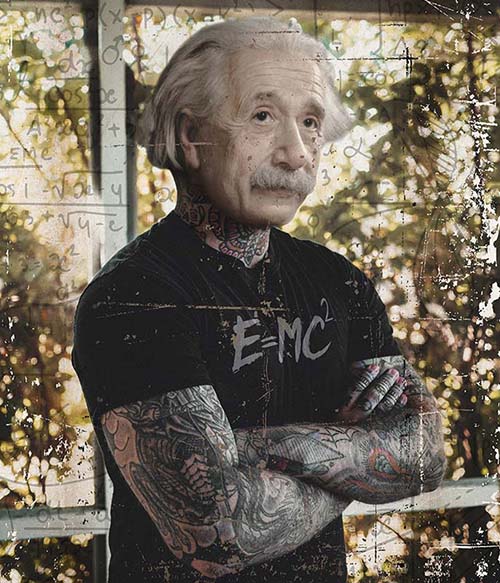 Einstein Tattoo Tetoválás Pólók, Pulóverek, Bögrék - Tetoválás