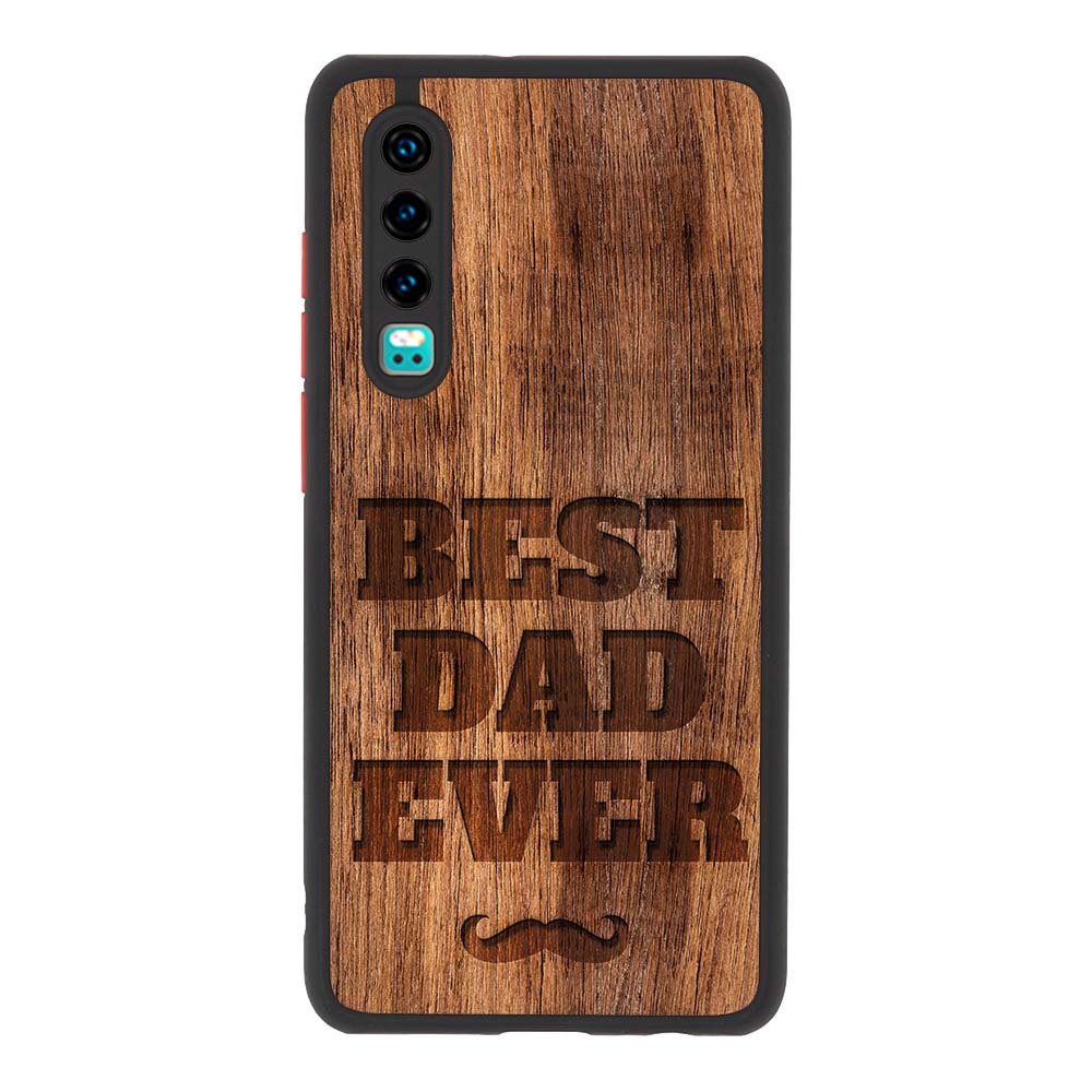 Best Dad Ever wood texture Huawei Telefontok