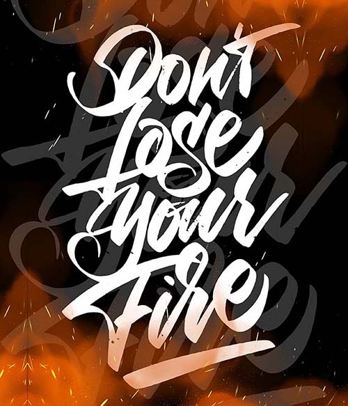 Don't lose your Fire Graffiti Pólók, Pulóverek, Bögrék - Művészet