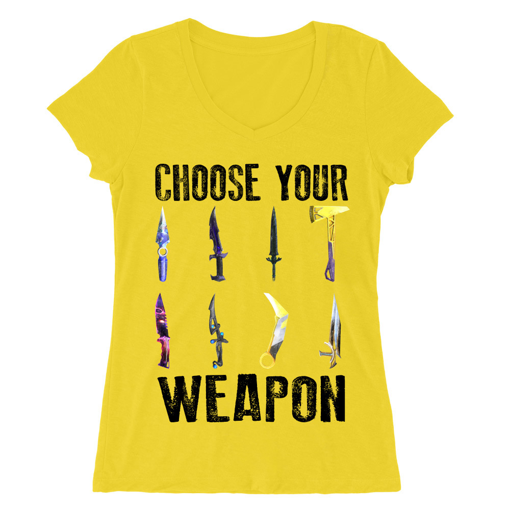 Choose your weapon - valorant Női V-nyakú Póló