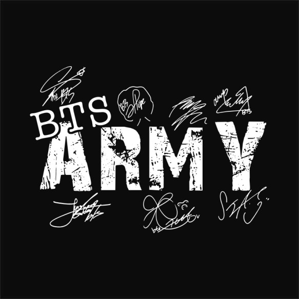 BTS Army Signature K-Pop Pólók, Pulóverek, Bögrék - K-Pop
