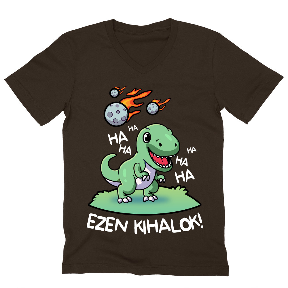 Ezen kihalok Férfi V-nyakú Póló