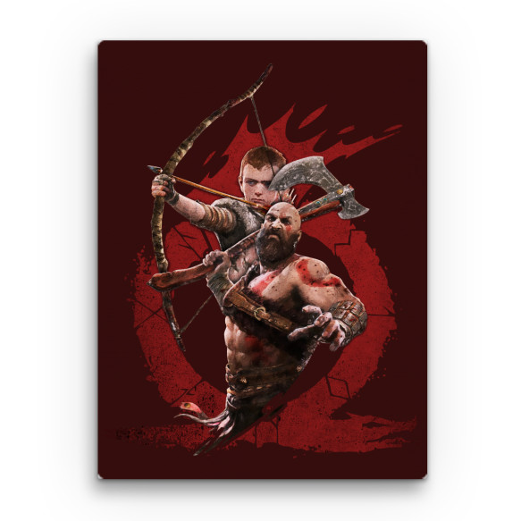 Kratos and Atreus splash Gaming Vászonkép - God of War
