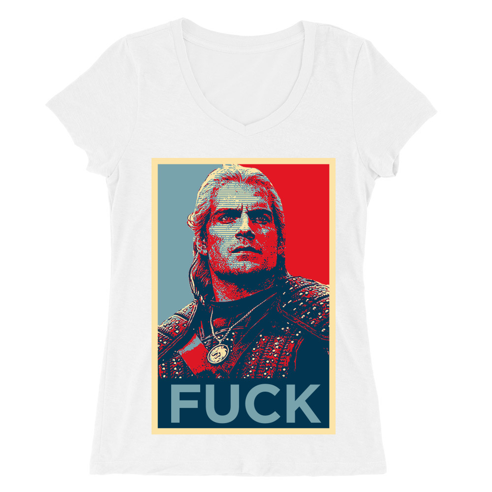 Geralt poster Női V-nyakú Póló