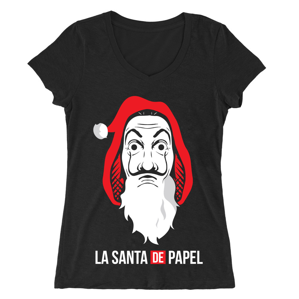 La Santa de Papel Női V-nyakú Póló
