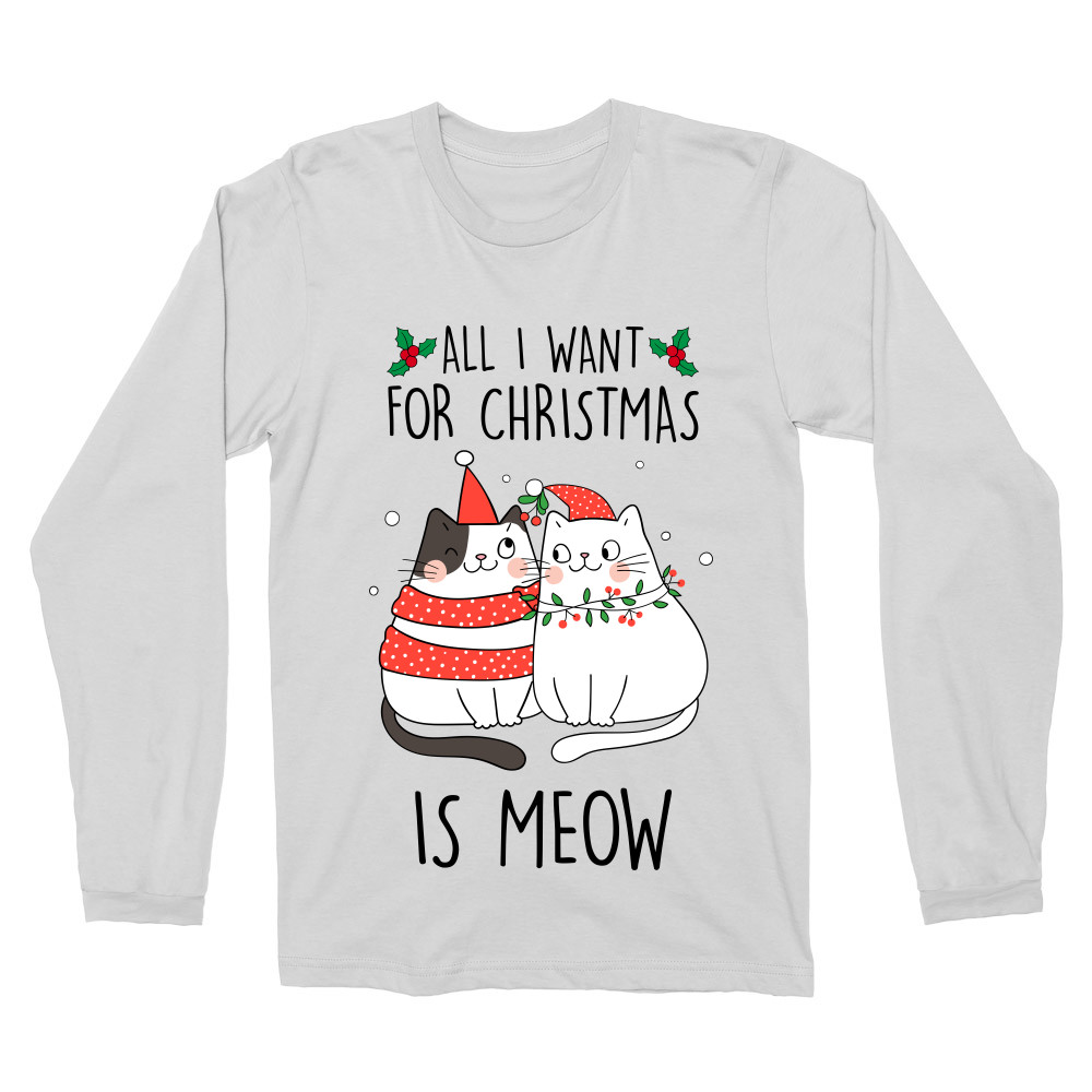 All I want for Christmas is Meow Férfi Hosszúujjú Póló