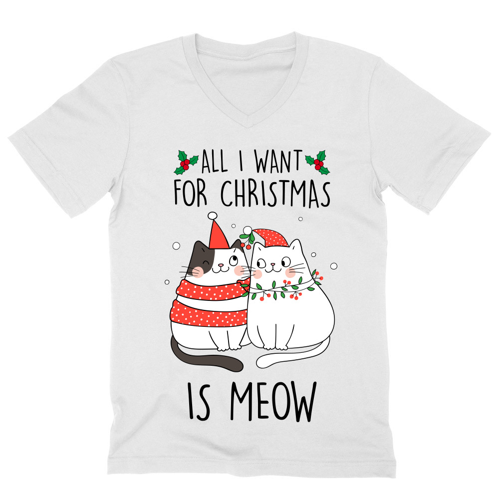 All I want for Christmas is Meow Férfi V-nyakú Póló