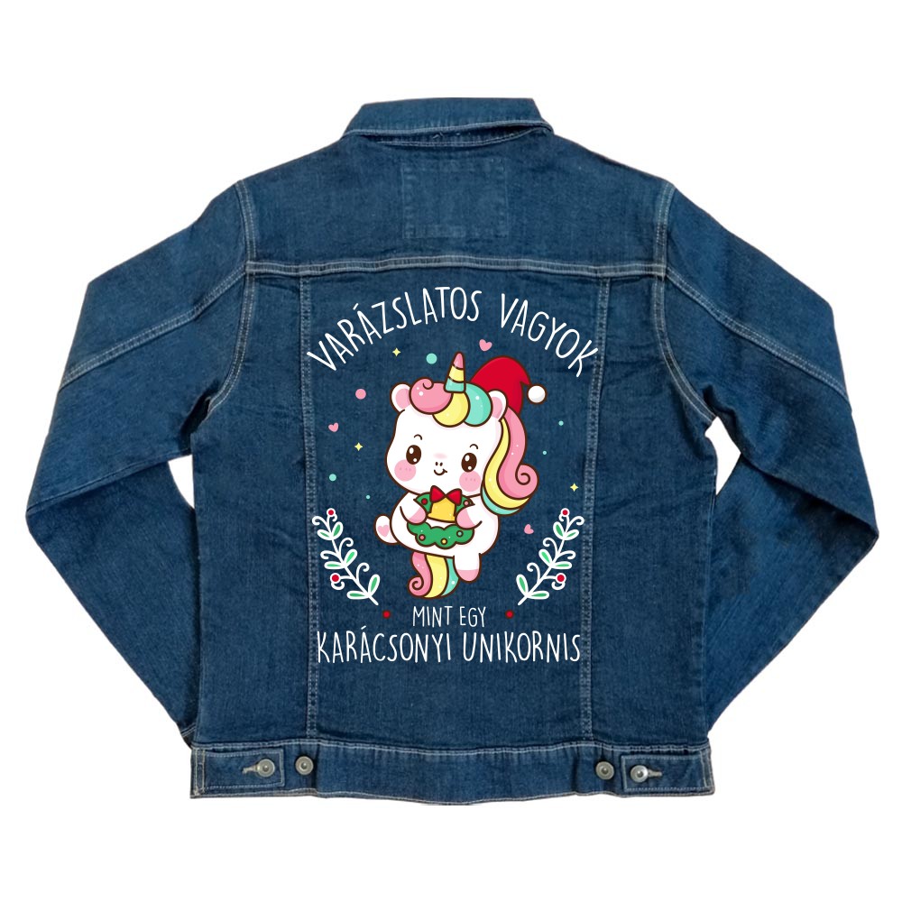 Karácsonyi unikornis Unisex Farmerkabát