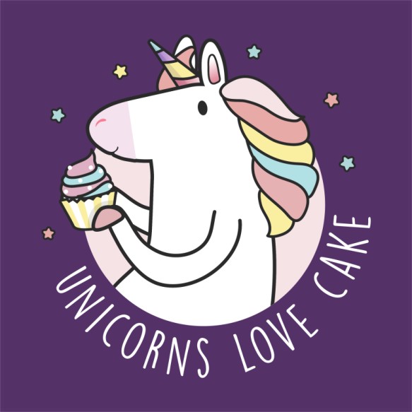 Unicorns love cake Unikornis Pólók, Pulóverek, Bögrék - Unikornis