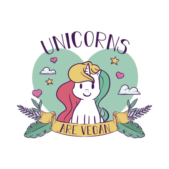Unicorns are vegan Unikornis Pólók, Pulóverek, Bögrék - Unikornis
