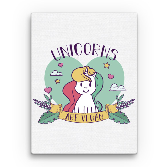 Unicorns are vegan Unikornis Vászonkép - Unikornis