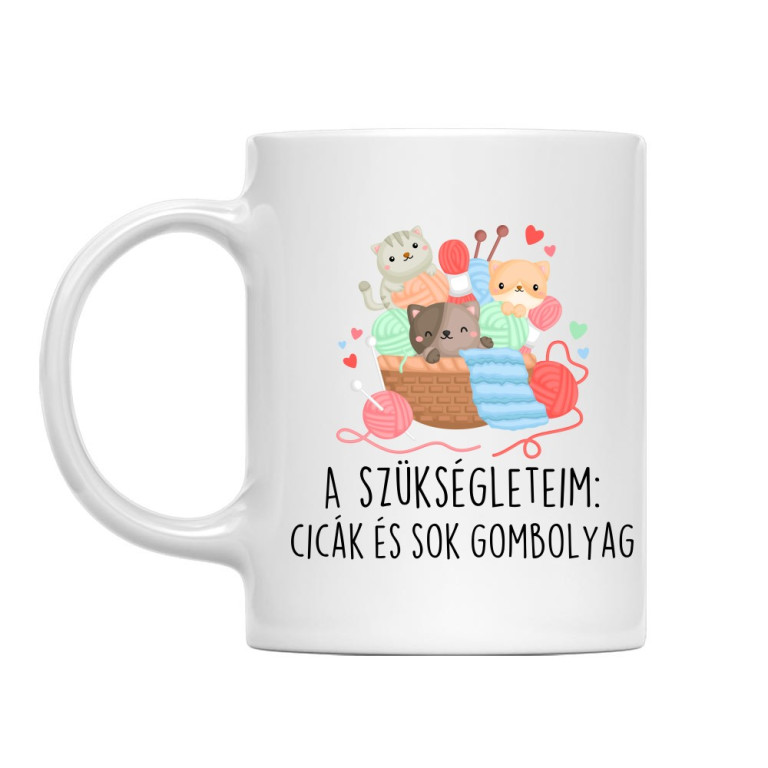 Cicák és gombolyag - Bögre