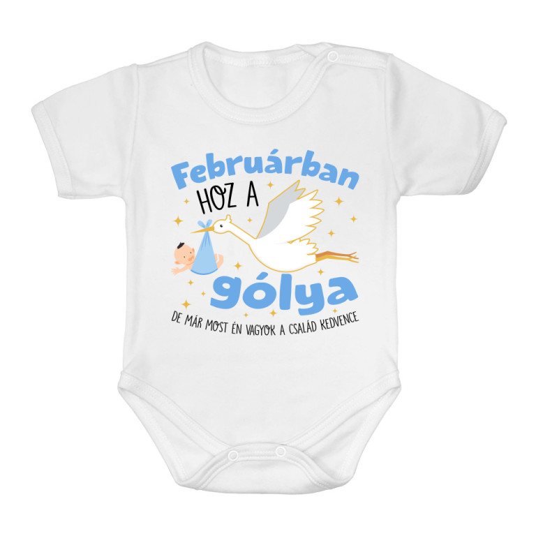Gólya születésnap Fiú - Február - Baba Body