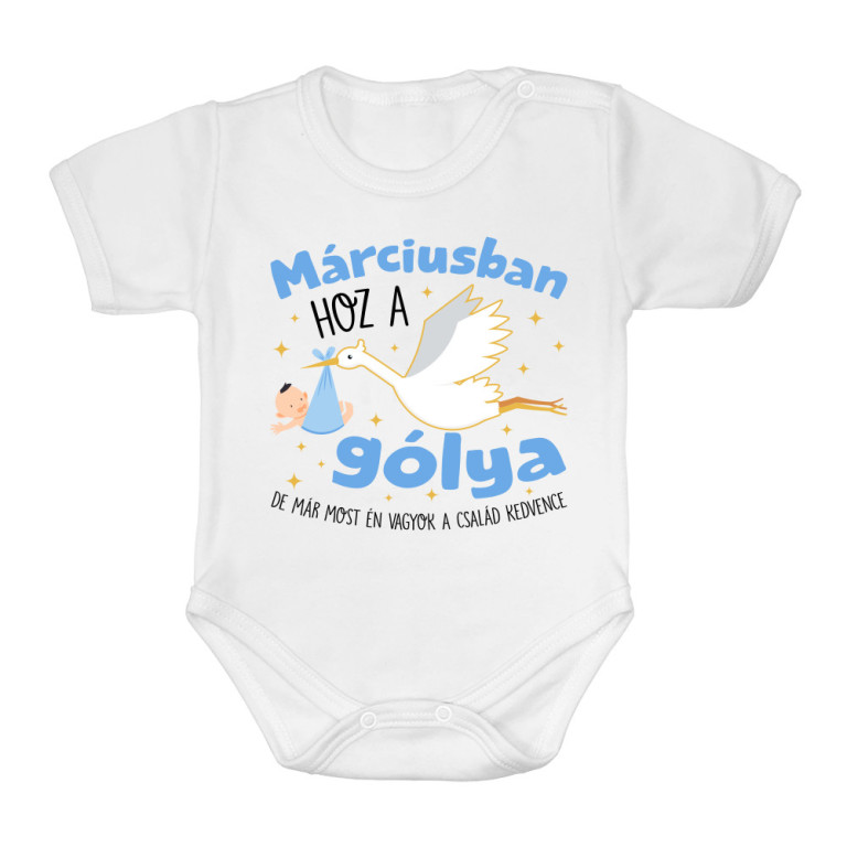 Gólya születésnap Fiú - Március - Baba Body