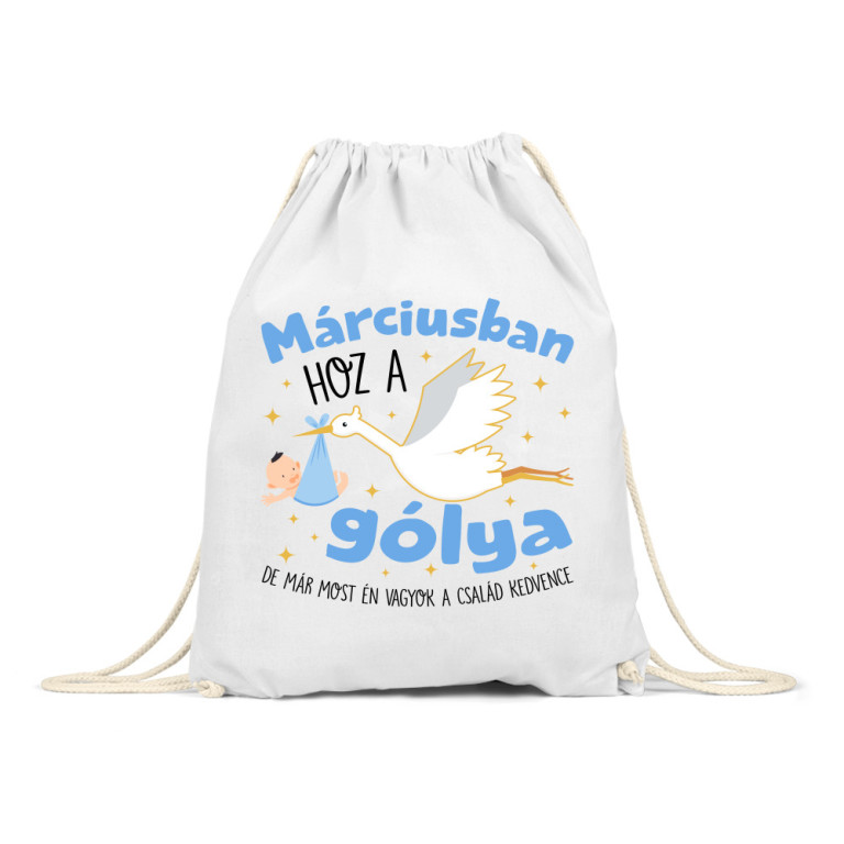 Gólya születésnap Fiú - Március - Tornazsák