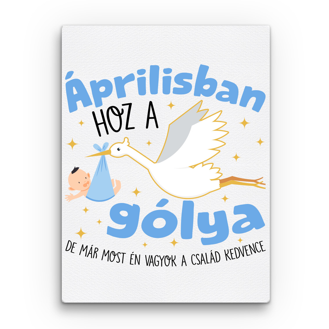 Gólya születésnap Fiú - Április Vászonkép