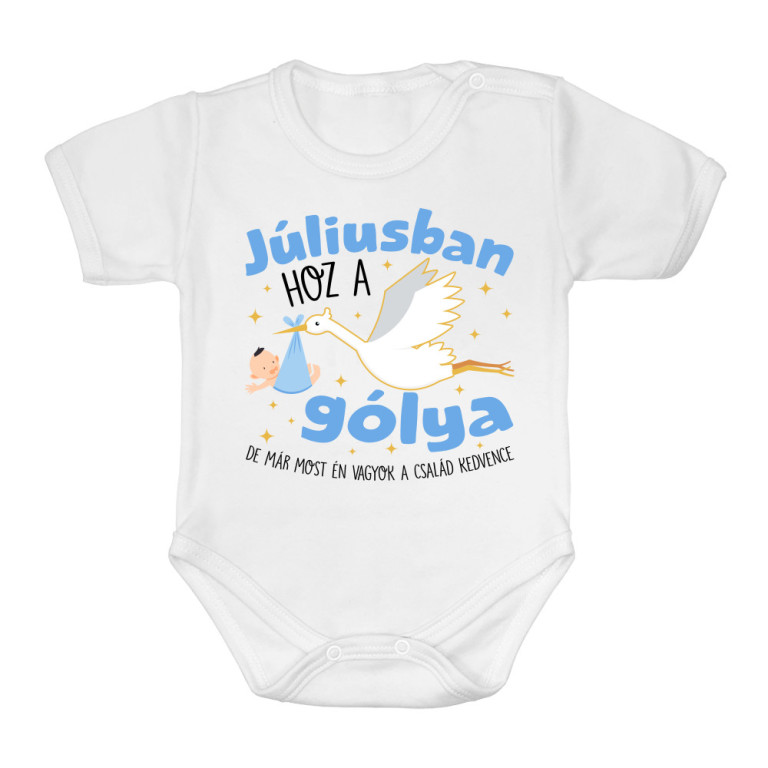 Gólya születésnap Fiú - Július - Baba Body