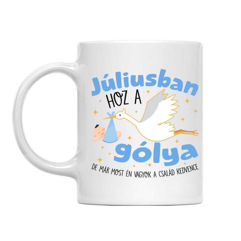 Gólya születésnap Fiú - Július - Bögre