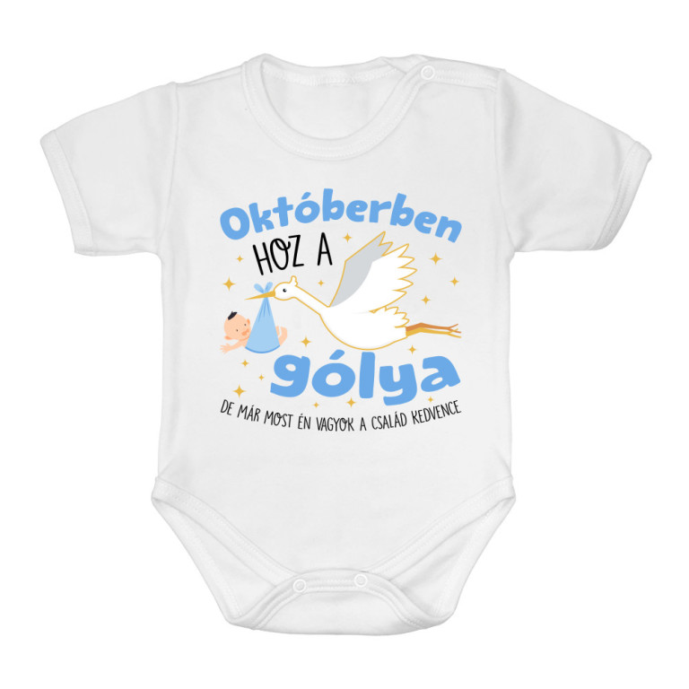 Gólya születésnap Fiú - Október - Baba Body