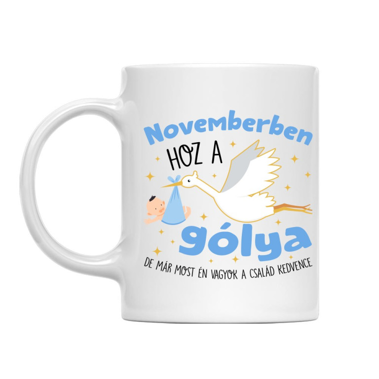 Gólya születésnap Fiú - November - Bögre