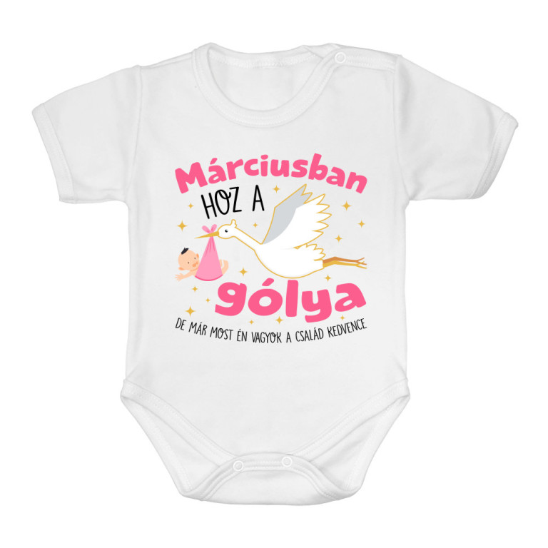 Gólya születésnap Lány - Március - Baba Body