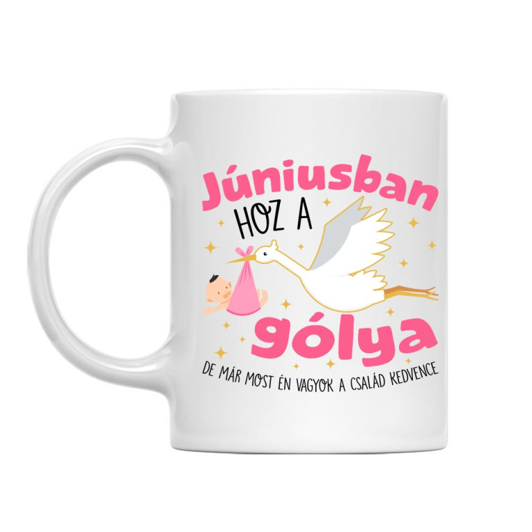 Gólya születésnap Lány - Június - Bögre