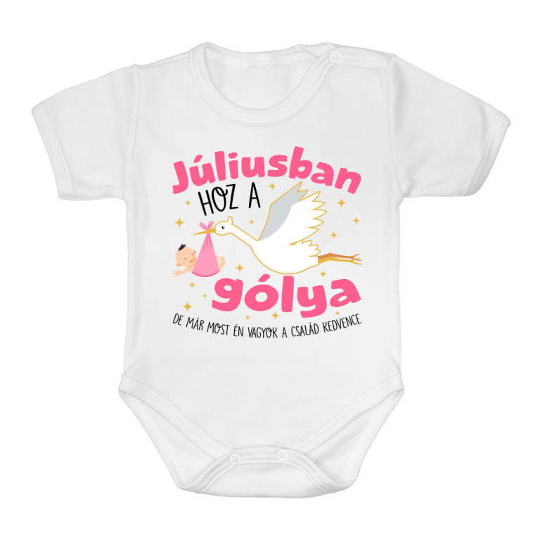 Gólya születésnap Lány - Július - Baba Body