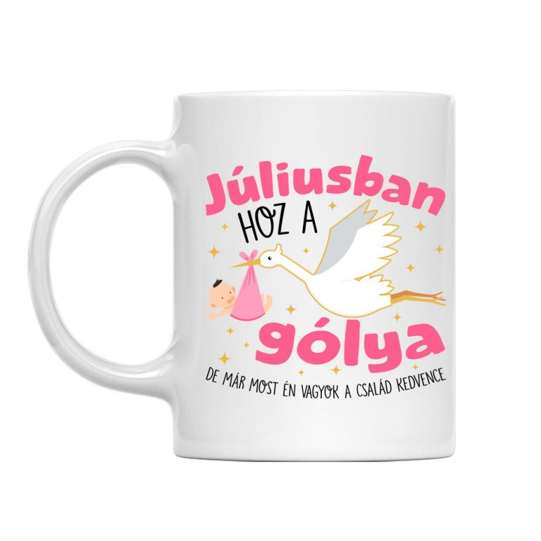 Gólya születésnap Lány - Július - Bögre