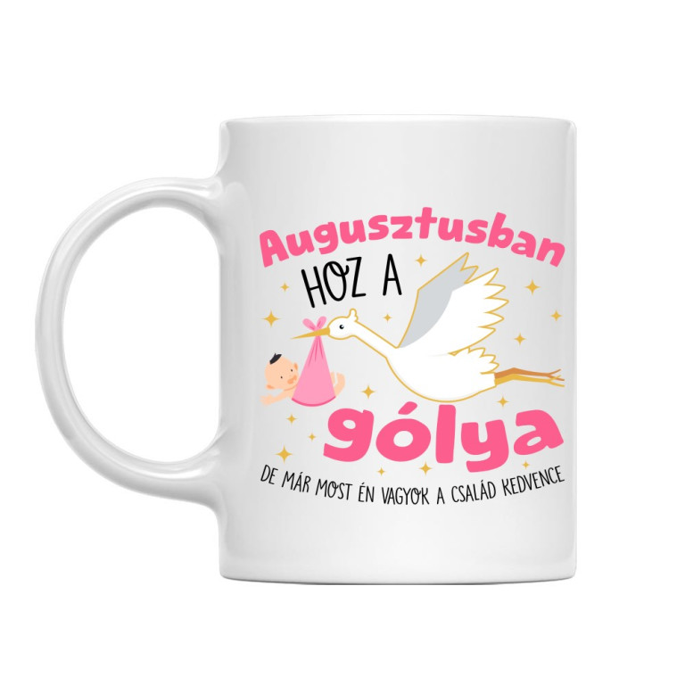 Gólya születésnap Lány - Augusztus - Bögre