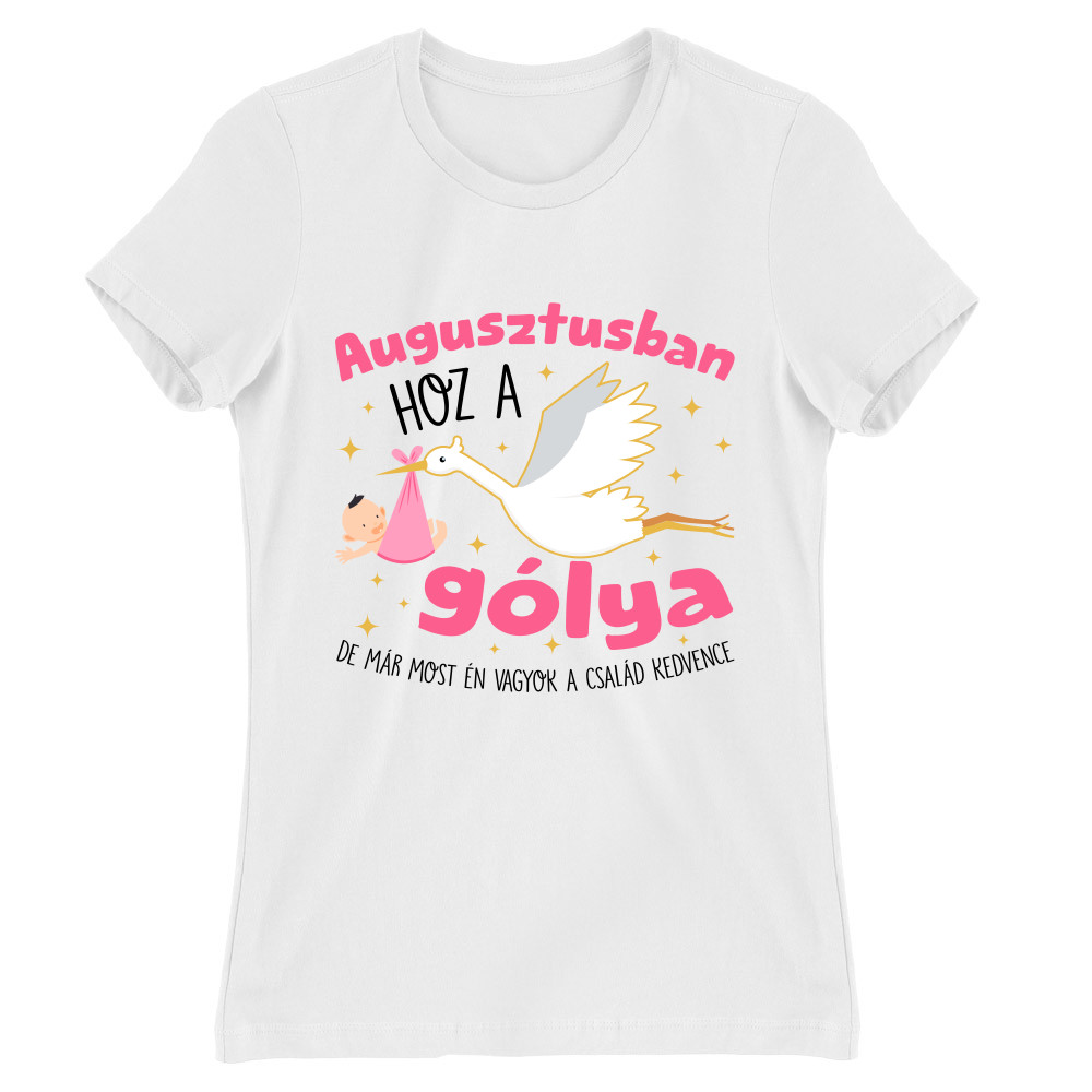 Gólya születésnap Lány - Augusztus Női Póló