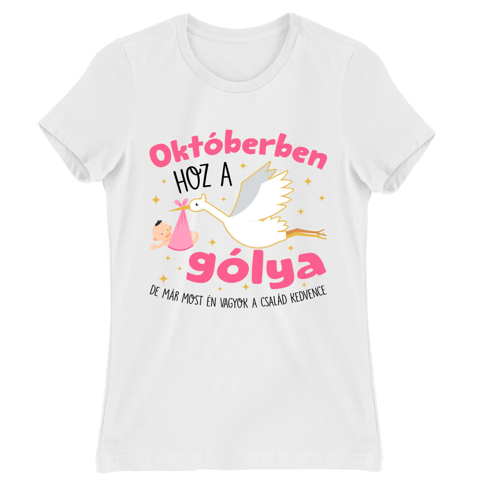 Gólya születésnap Lány - Október Női Póló