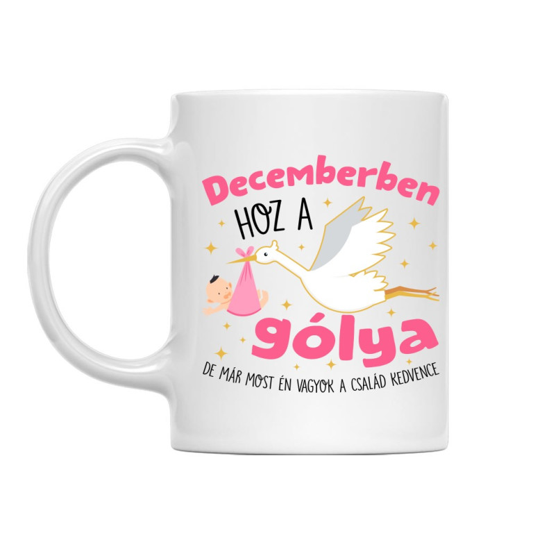 Gólya születésnap Lány - December - Bögre