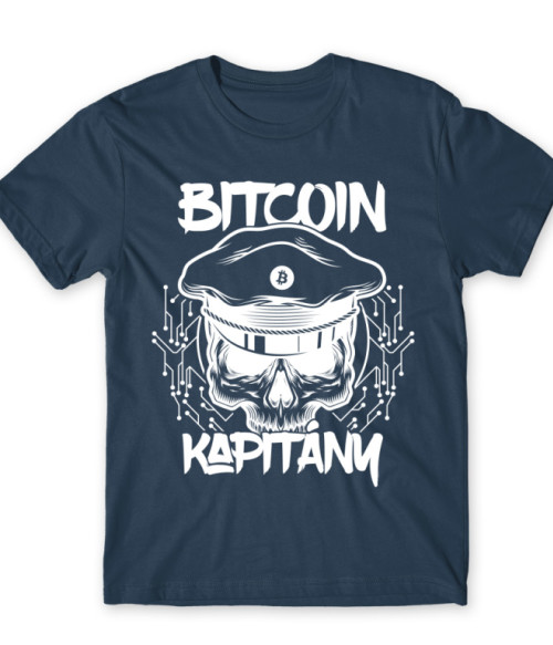 Bitcoin kapitány Kriptovaluta Férfi Póló - Kriptovaluta