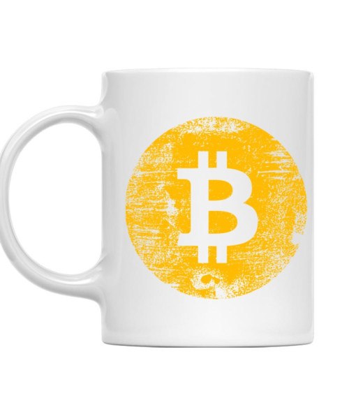 Bitcoin grunge logo Kriptovaluta Bögre - Kriptovaluta
