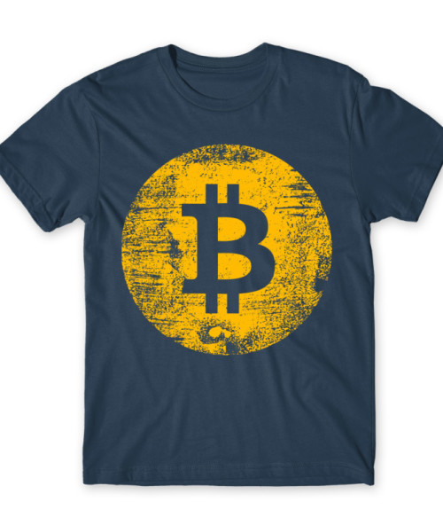 Bitcoin grunge logo Kriptovaluta Férfi Póló - Kriptovaluta