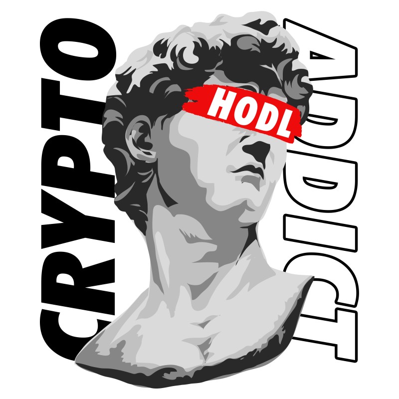 Crypto addict statue