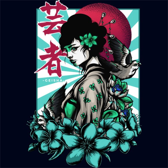 Geisha colors Ázsia Pólók, Pulóverek, Bögrék - Stílus