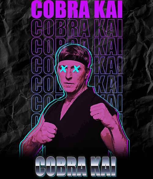Cobra Kai Johnny synthwave Cobra Kai Pólók, Pulóverek, Bögrék - Sorozatos