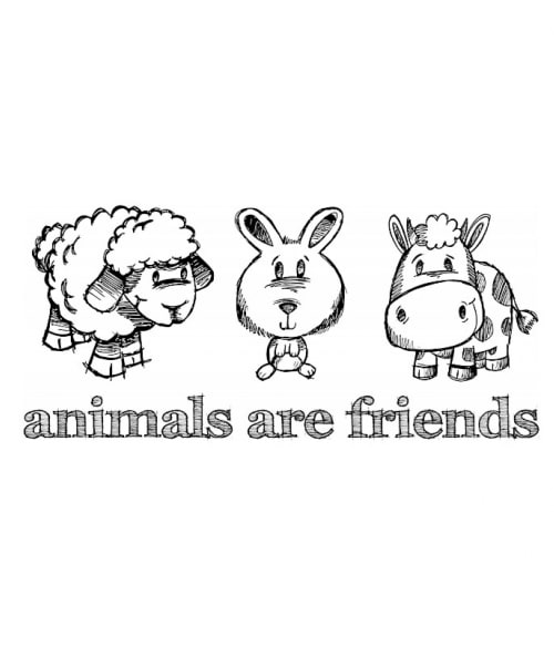 Az állatok barátok Vegetáriánus Pólók, Pulóverek, Bögrék - Vegetáriánus