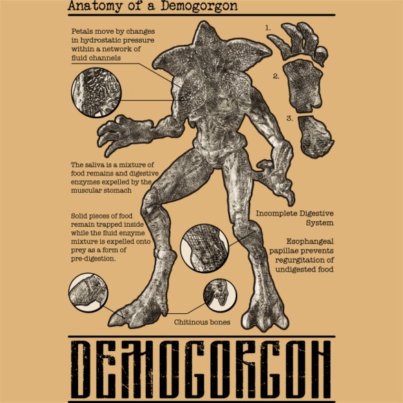 Demogorgon Anatomy Stranger Things Pólók, Pulóverek, Bögrék - Stranger Things