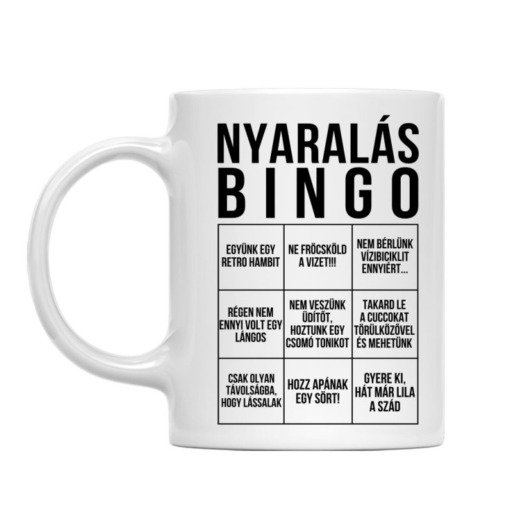 Nyaralás bingó - Bögre