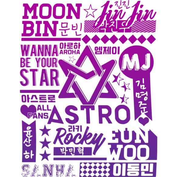Astro kollázs Astro Pólók, Pulóverek, Bögrék - K-Pop